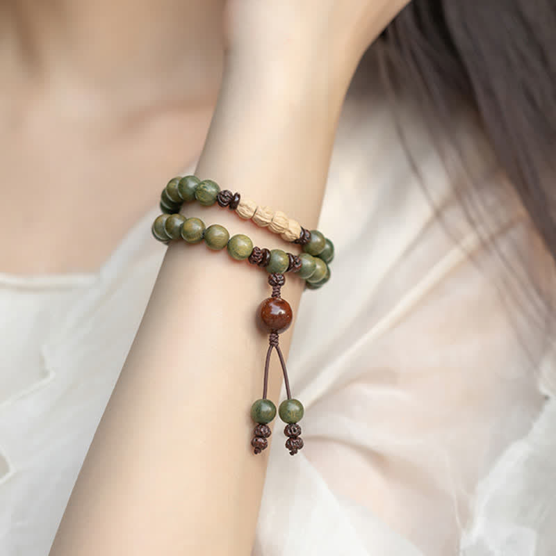 Fortune Jewel Green Sandalwood Positive Peace Bracelet