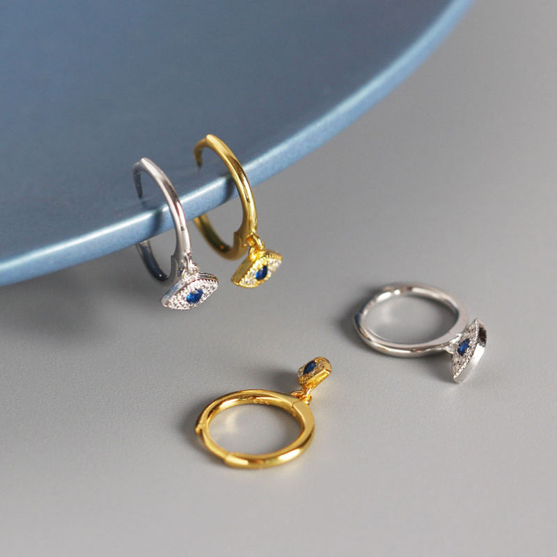 Fortune Jewel 925 Sterling Silver Evil Eye Blessing Protection Stud Earrings