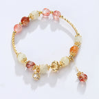 Fortune Jewel Colorful Rutilated Quartz Cat Eye Zircon Auspiciousness Bead Bracelet