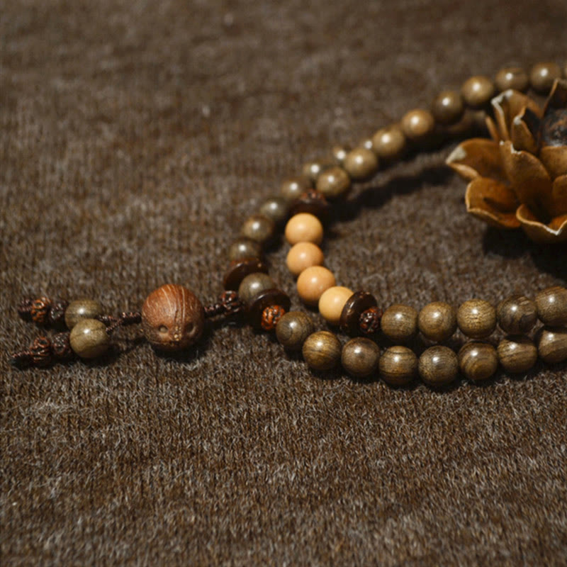 Fortune Jewel Tibetan Sandalwood Protection Charm Mala Bracelet