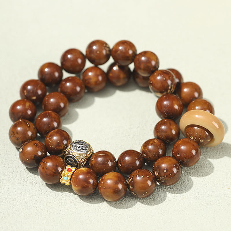 Fortune Jewel Tibetan Natural Purple Gold Rat Bodhi Seed Wealth Double Wrap Bracelet