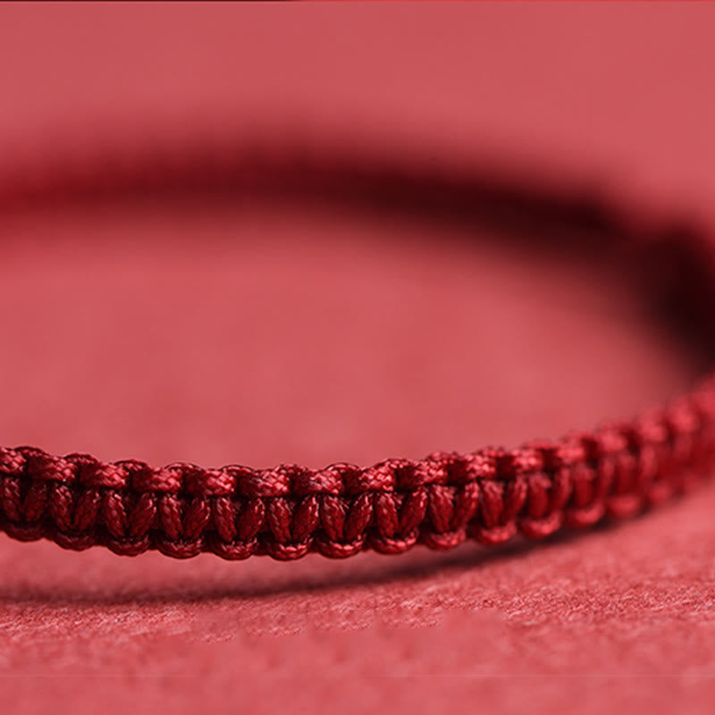 Fortune Jewel Four Leaf Clover Five-petal Flower Cinnabar Blessing Red String Bracelet