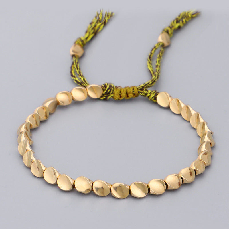 Fortune Jewel Tibetan Copper Beads Healing Luck Bracelet