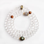 Fortune Jewel 925 Sterling Silver Chinese Zodiac Natal Buddha White Crystal Meditation Triple Wrap Bracelet