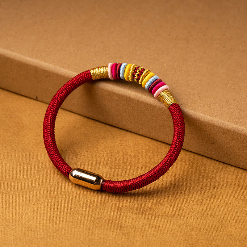 Fortune Jewel Tibetan Handmade King Kong Knot Protection Magnetic Buckle Braided Bracelet
