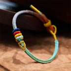 Fortune Jewel Colorful Rope Eight Thread Peace Knot Luck Handmade Bracelet