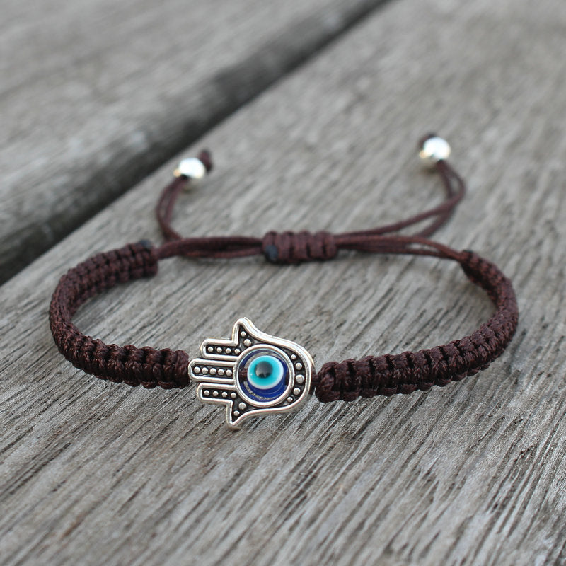 Fortune Jewel Handmade Hamsa Symbol Protection Luck String Bracelet