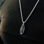 Fortune Jewel Tibetan Om Mani Padme Hum Nine-Eye Dzi Bead Pattern Peace Purity Rotatable Necklace Pendant