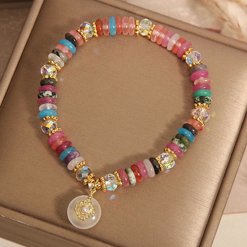 Fortune Jewel Various Crystal Peace Buckle Auspicious Bracelet