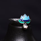 Fortune Jewel Lotus Flower Pattern Enlightenment Ring Fortune Jewel