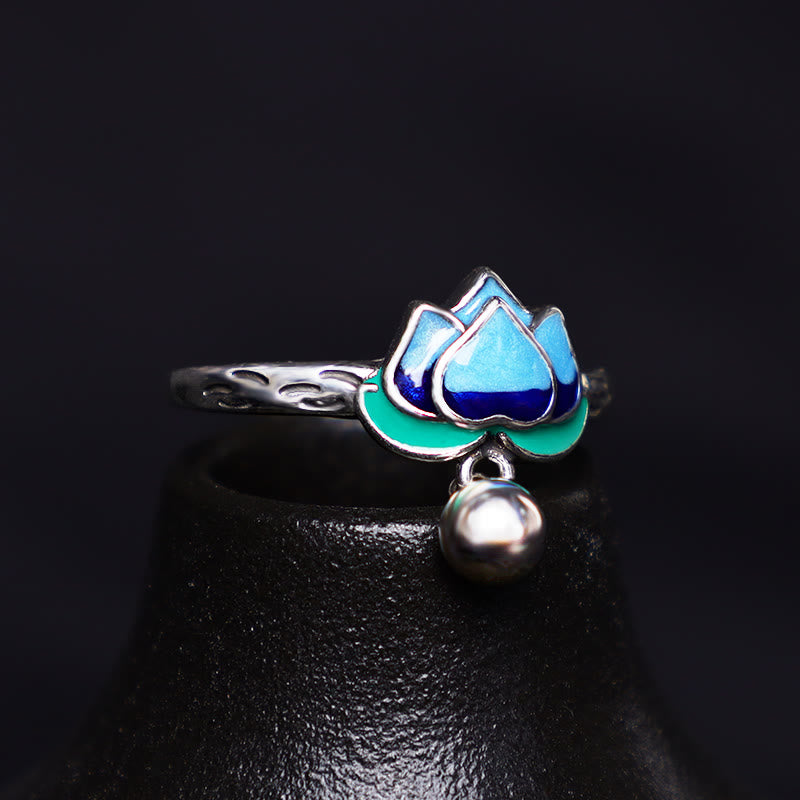 Fortune Jewel Lotus Flower Pattern Enlightenment Ring Fortune Jewel