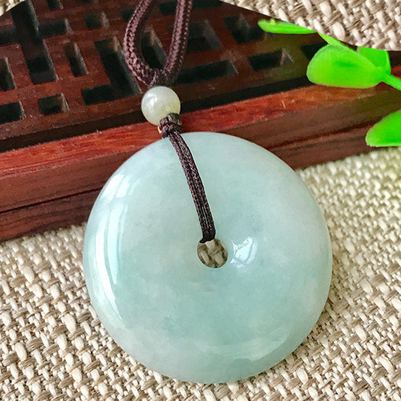 Fortune Jewel Round Jade String Luck Necklace Pendant