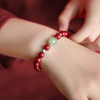 Fortune Jewel Cinnabar Green Aventurine Fortune Luck Bracelet