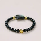 Fortune Jewel Natural Tridacna Stone Lovely Cat 14K Gold Plated Blessing Ring