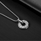 Fortune Jewel Tibetan Om Mani Padme Hum Peace Buckle Creativity Necklace Pendant