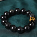 Fortune Jewel Rainbow Obsidian Om Mani Padme Hum Swastika Positive Bracelet