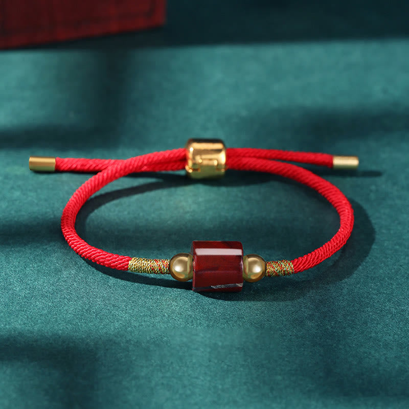 Fortune Jewel Tibet Handmade Green Aventurine Red Stone Malachite Luck Protection Braided Rope Bracelet