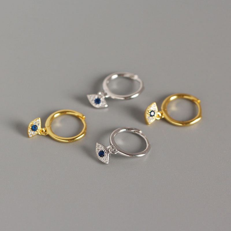 Fortune Jewel 925 Sterling Silver Evil Eye Blessing Protection Stud Earrings