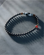 Ebony Tiger Tooth Dzi Beads Bracelet