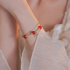 Fortune Jewel Red Agate Fu Character Charm Self-acceptance Bracelet