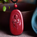 Fortune Jewel Laughing Buddha Yin Yang Chinese Zodiac Gourd Natural Cinnabar Blessing Necklace Pendant