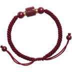 Fortune Jewel Tibet Cinnabar Om Mani Padme Hum Engraved Blessing Braided Bracelet