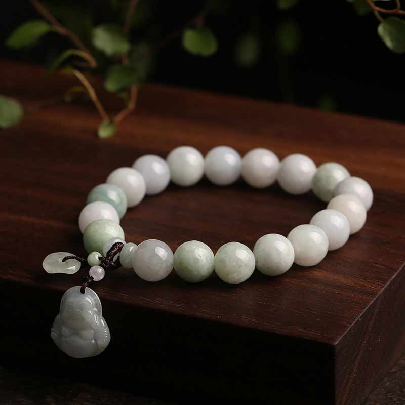 Fortune Jewel Natural Jade Pi Xiu Buddha Gourd Apple Success Bracelet