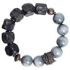 Fortune Jewel Eagle's Eye Stone Ebony Wood Copper Confidence Couple Bracelet