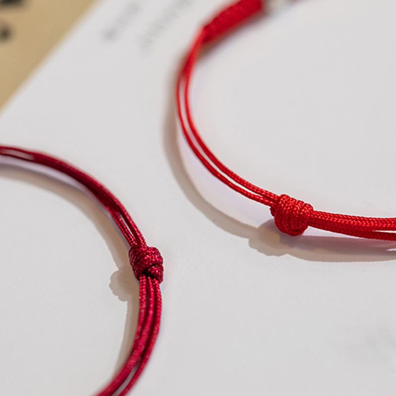 Fortune Jewel 925 Sterling Silver Luck Bead Protection Red String Braided Bracelet