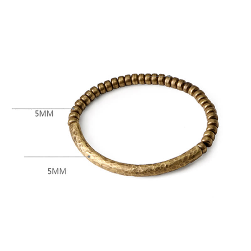 Fortune Jewel Simple Design Copper Brass Bead Luck Wealth Bracelet