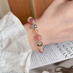 Fortune Jewel Natural Strawberry Quartz Colorful Crystal Positive Bracelet
