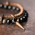 Fortune Jewel Rainbow Obsidian Copper Inner Peace Healing Double Layer Bracelet