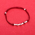 Fortune Jewel 925 Sterling Silver Bamboo Design Protection Luck Braided Bracelet