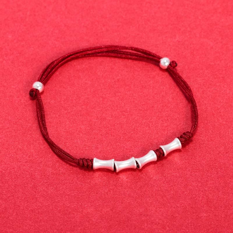 Fortune Jewel 925 Sterling Silver Bamboo Design Protection Luck Braided Bracelet