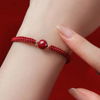 Fortune Jewel Lucky Cinnabar Bead Blessing Red String Bracelet