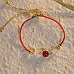 Fortune Jewel Red Agate Cat Eye Braided String Confidence Bracelet