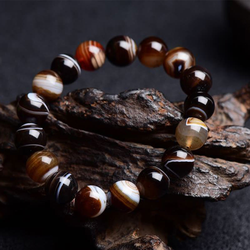 Fortune Jewel Tibetan Sardonyx Happiness Positive Bracelet