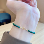 Fortune Jewel Natural Malachite Elephant Anti-Anxiety Charm Bracelet