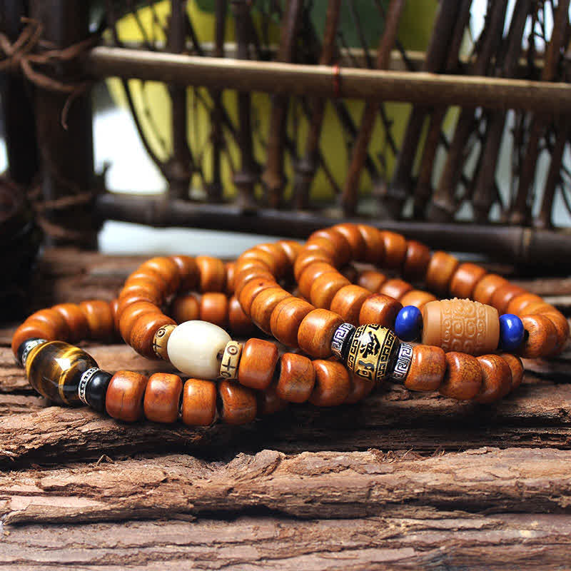 Fortune Jewel Tibetan Bone Beads Om Mani Padme Hum Strength Bracelet