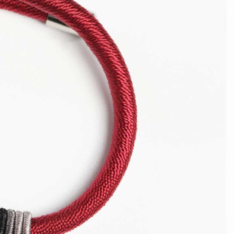 Fortune Jewel 925 Sterling Silver Om Mani Padme Hum Peace Red String Bracelet