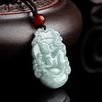 Fortune Jewel Natural Jade 12 Chinese Zodiac Sucess Pendant Necklace Fortune Jewel