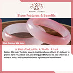 Fortune Jewel Pink Golden Silk Jade Wealth Bracelet Bangle