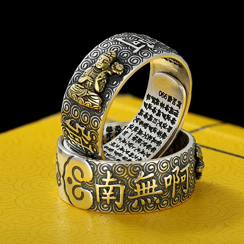 Fortune Jewel Chinese Zodiac Natal Buddha Wealth Luck Adjustable Ring Fortune Jewel