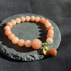 Fortune Jewel Natural Orange Stone Turquoise Fu Character Charm Luck Fortune Bracelet