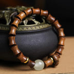 Fortune Jewel Ebony Green Sandalwood Black Rosewood Bamboo Peace Bracelet