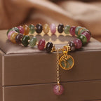 Fortune Jewel Colorful Tourmaline Cute Flower Rabbit Charm Love Bracelet