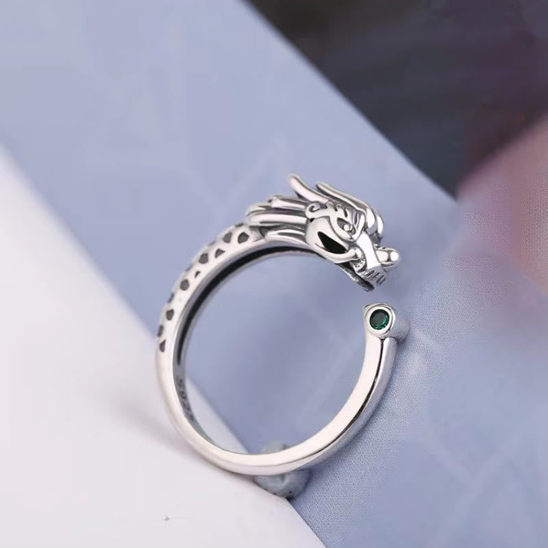 Fortune Jewel Vintage Dragon Design Success Strength Adjustable Ring