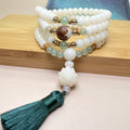 Fortune Jewel White Bodhi Seed Mala 108 Beads Protection Bracelet