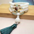 Fortune Jewel White Bodhi Seed Mala 108 Beads Protection Bracelet