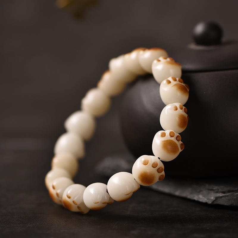 Fortune Jewel Cute Cat Paw Claw Bodhi Seed Peace Bracelet